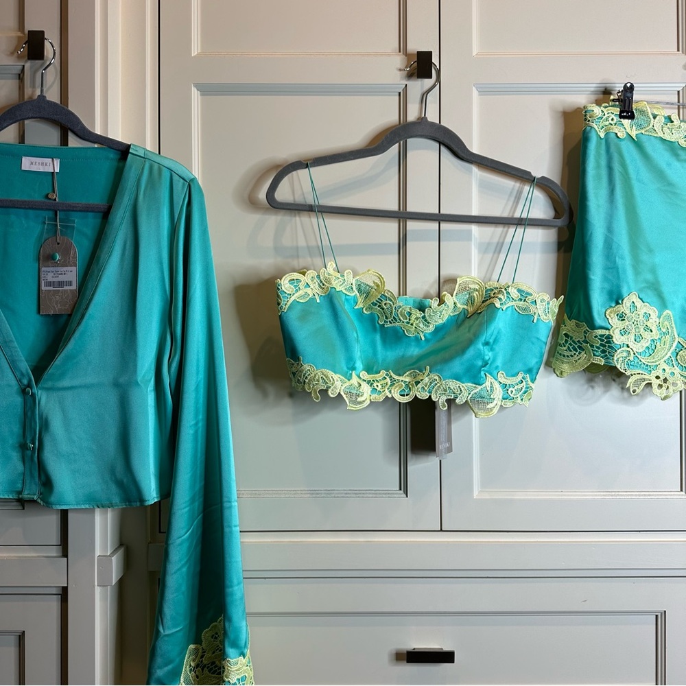 Meshki Blue Yellow Lace set